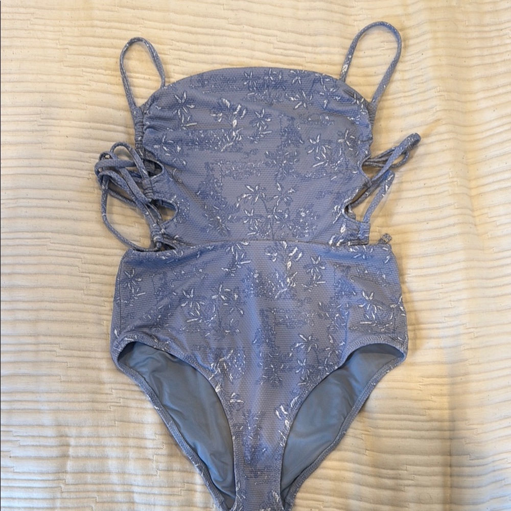 Aerie Blue Floral One Piece Swimsuit - Unworn